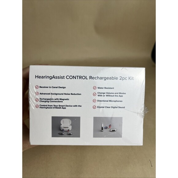 New Sealed Hearing Assist Control Rechargeable 2pc Kit OTC Hearing Aids - Picture 3 of 5